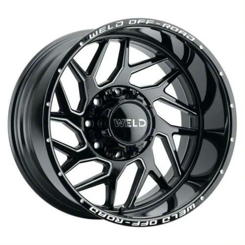 Weld Off-Road Fulcrum Gloss Black Milled 6-Lug Wheel; 22x12; -44mm Offset (19-26 Silverado 1500)