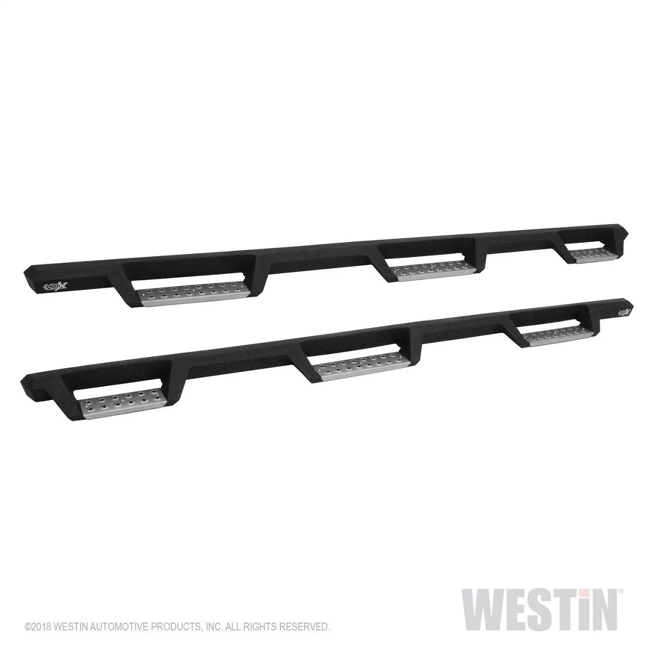 Westin HDX Stainless Wheel-to-Wheel Drop Nerf Side Step Bars; Textured Black (14-18 Silverado 1500 Double Cab)