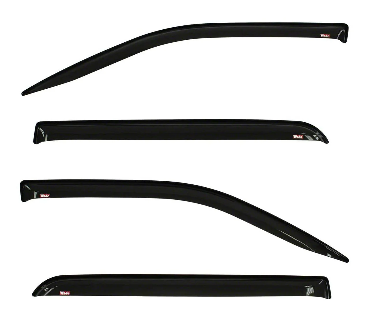 Tape-On Window Deflectors; Front and Rear; Smoke (19-26 RAM 1500 Crew Cab)