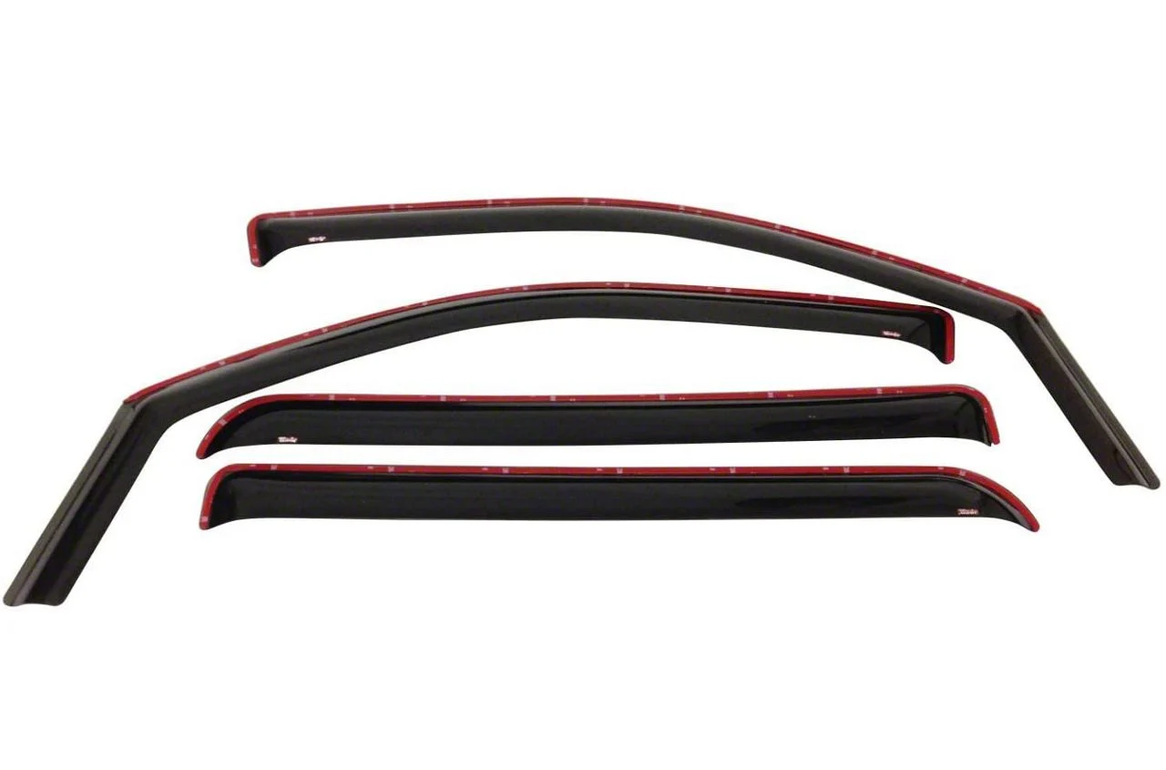 In-Channel Window Deflectors; Front and Rear; Smoke (07-13 Silverado 1500 Crew Cab)