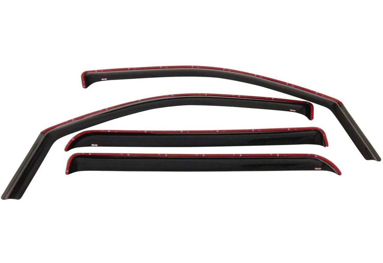 In-Channel Window Deflectors; Front and Rear; Smoke (04-06 Silverado 1500 Crew Cab)