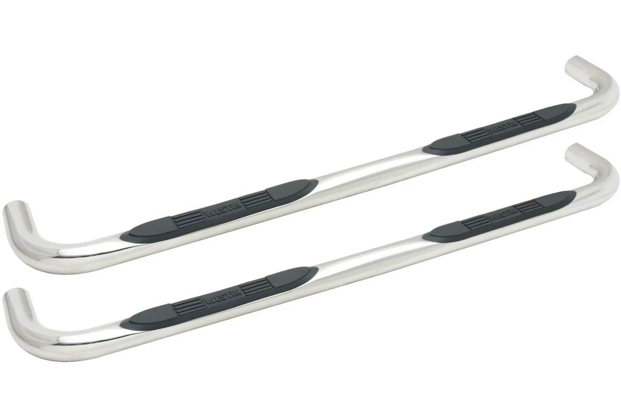 Westin E-Series 3-Inch Nerf Side Step Bars; Stainless Steel (17-26 F-250 Super Duty SuperCrew)