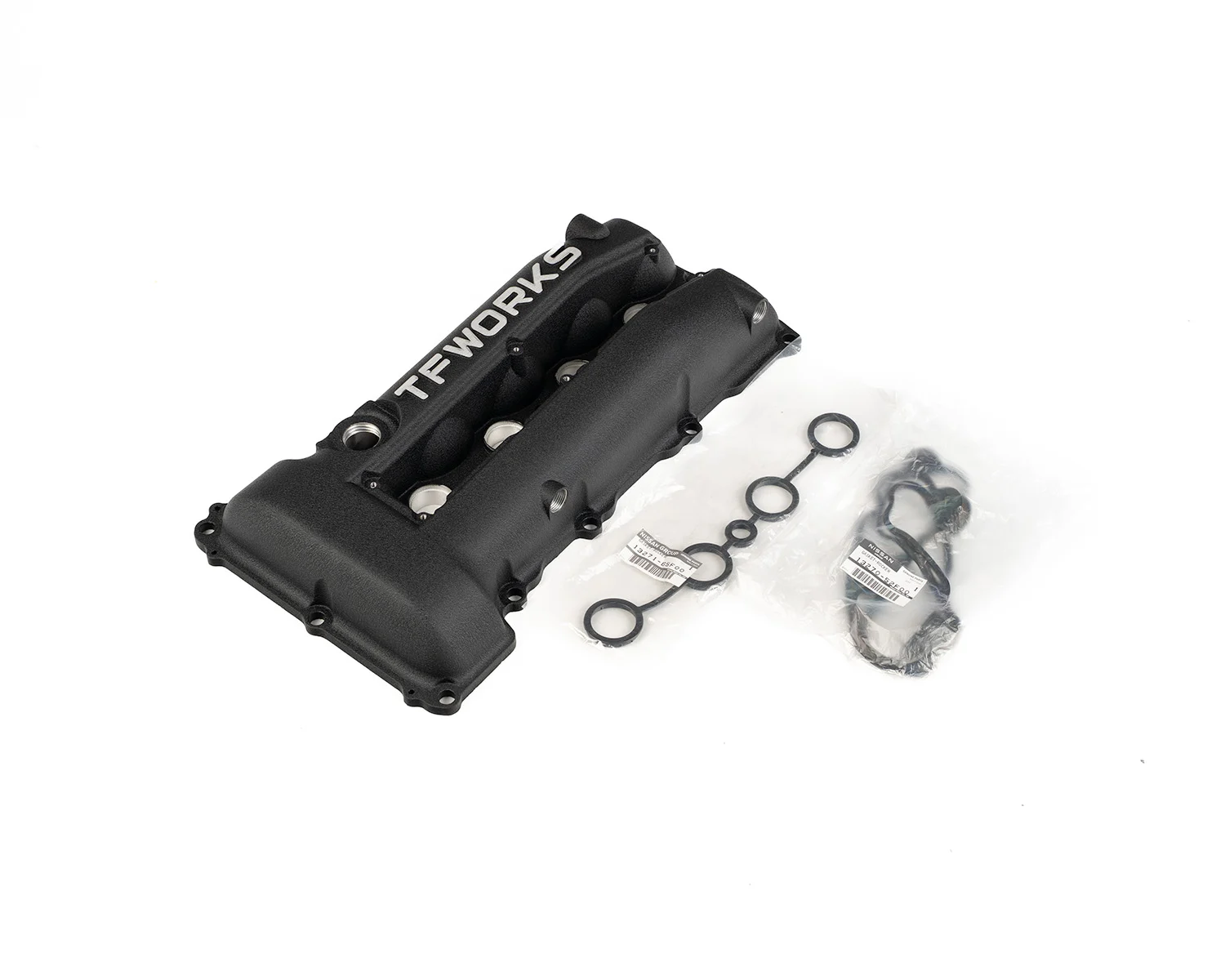 TF-Works S13.4 SR20DET Hybrid Valve Cover + Gaskets - Wrinkle Black