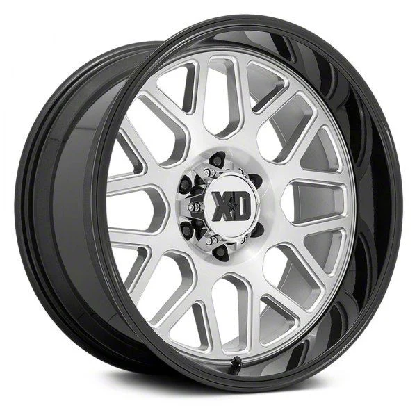 XD Grenade 2 Brushed Milled with Gloss Black Lip 6-Lug Wheel; 20x10; -18mm Offset (07-14 Tahoe)