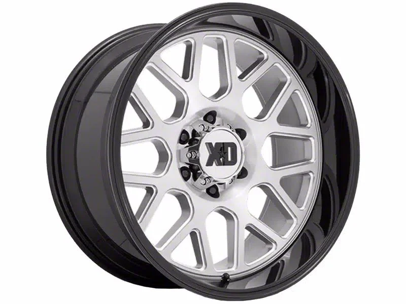 XD Grenade 2 Brushed Milled with Gloss Black Lip 6-Lug Wheel; 20x9; 0mm Offset (07-14 Tahoe)