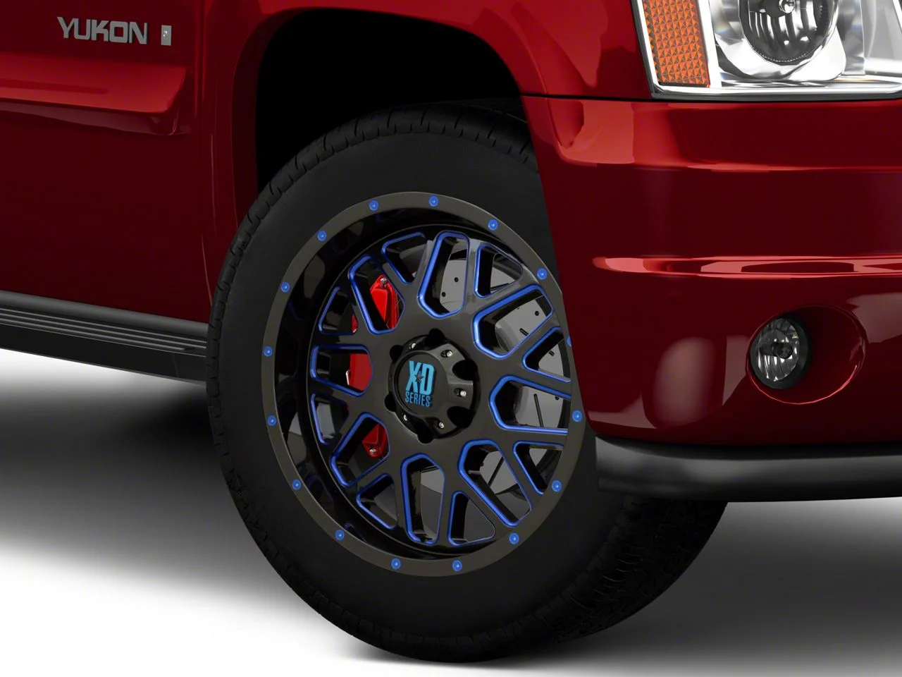XD Grenade Satin Black Milled with Blue Clear Coat 6-Lug Wheel; 20x9; 0mm Offset (07-14 Yukon)