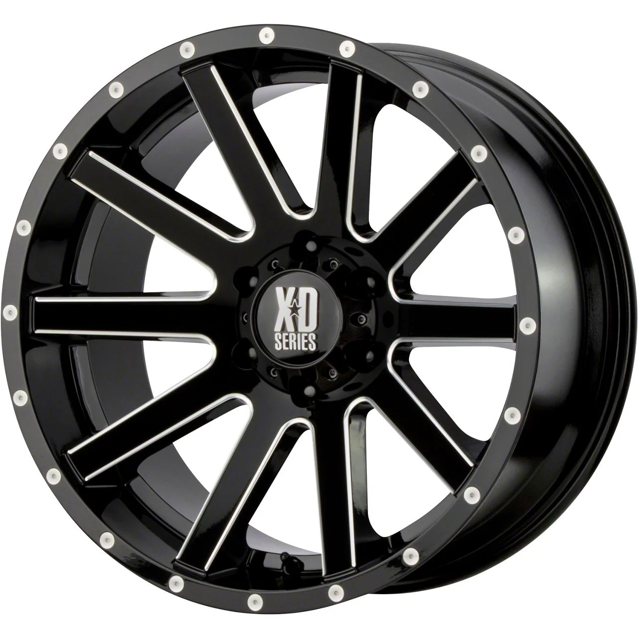 XD Heist Gloss Black Milled 6-Lug Wheel; 20x9; 30mm Offset (19-26 Sierra 1500)