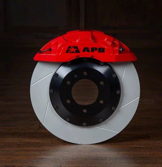 APB 6-Piston Front Big Brake Kit with 16-Inch Slotted Rotors; Red Calipers (21-26 Yukon)