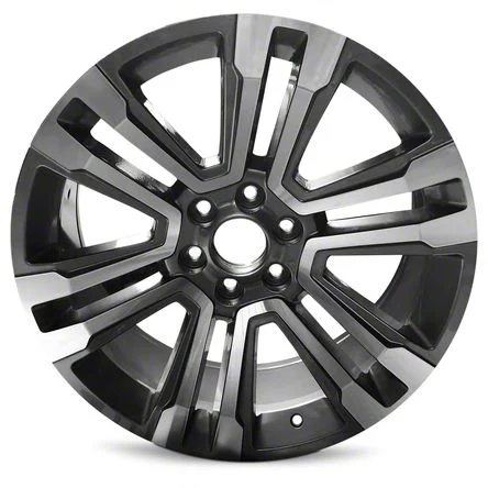 6-V Spoke Replica Gray Machined 6-Lug Wheel; 22x9; 24mm Offset (21-26 Yukon)