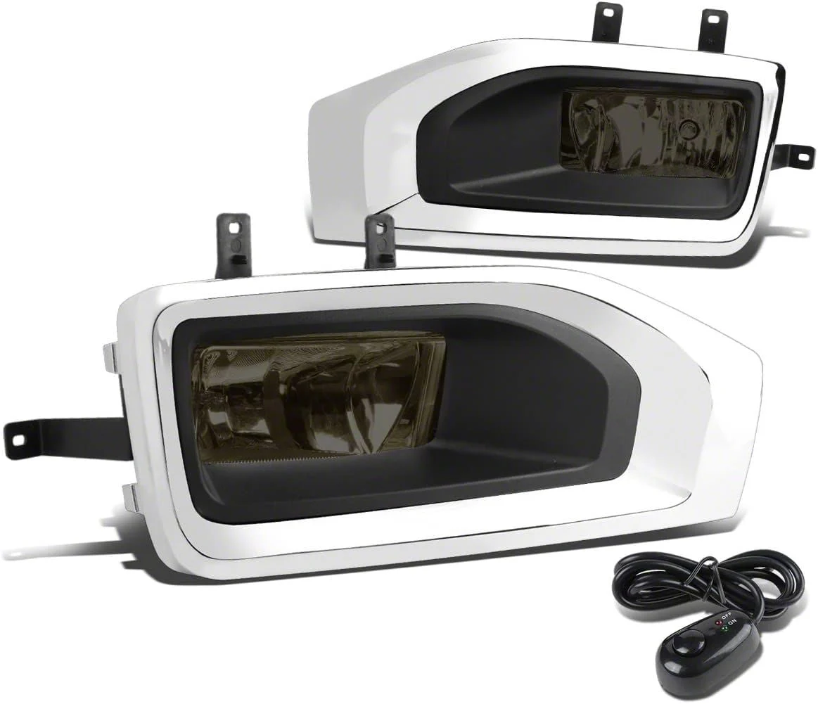 Factory Style Fog Lights with Switch; Smoked (15-18 Yukon)