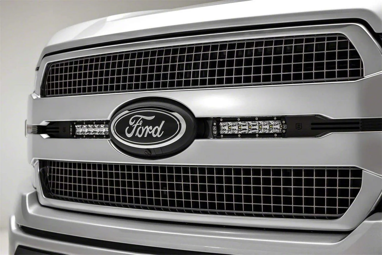 ZRoadz OEM Grille LED Kit with Two 6-Inch Slim LED Light Bars; Mild Steel (18-20 F-150 Platinum)