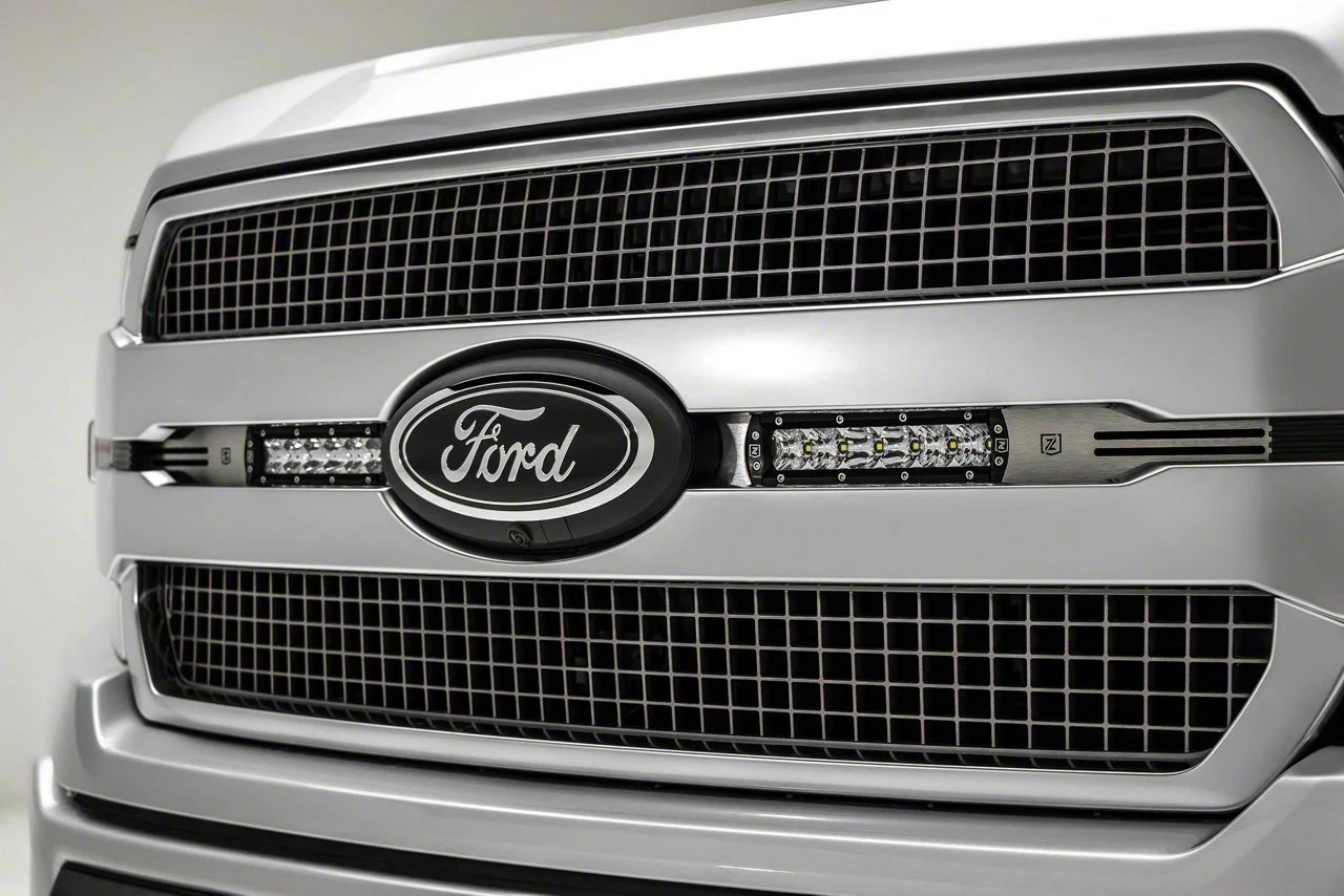 ZRoadz OEM Grille LED Kit with Two 6-Inch Slim LED Light Bars; Stainless Steel (18-20 F-150 Platinum)