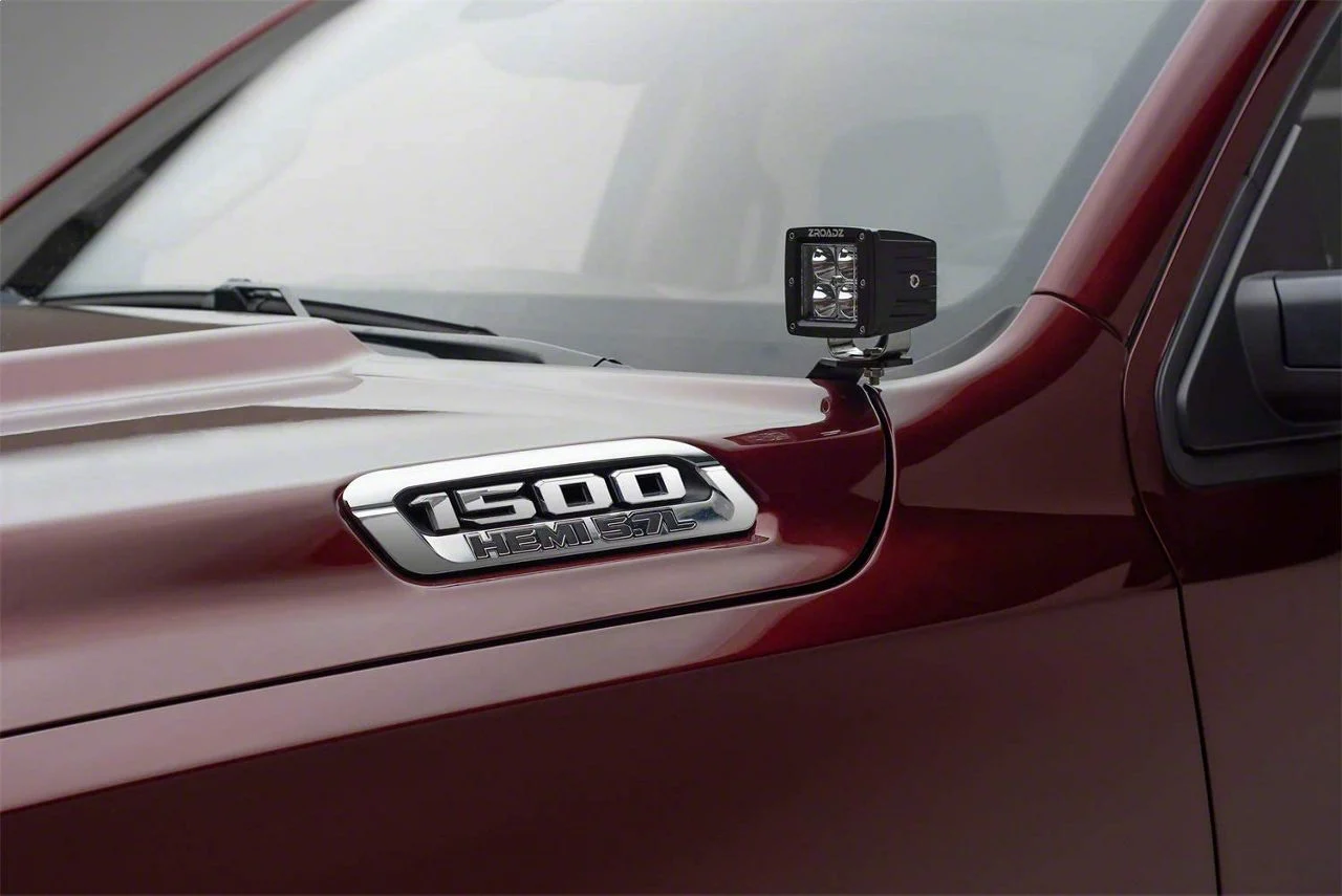 ZRoadz Two 3-Inch LED Pod Light Hood Hinge Mounting Brackets (19-26 RAM 1500)