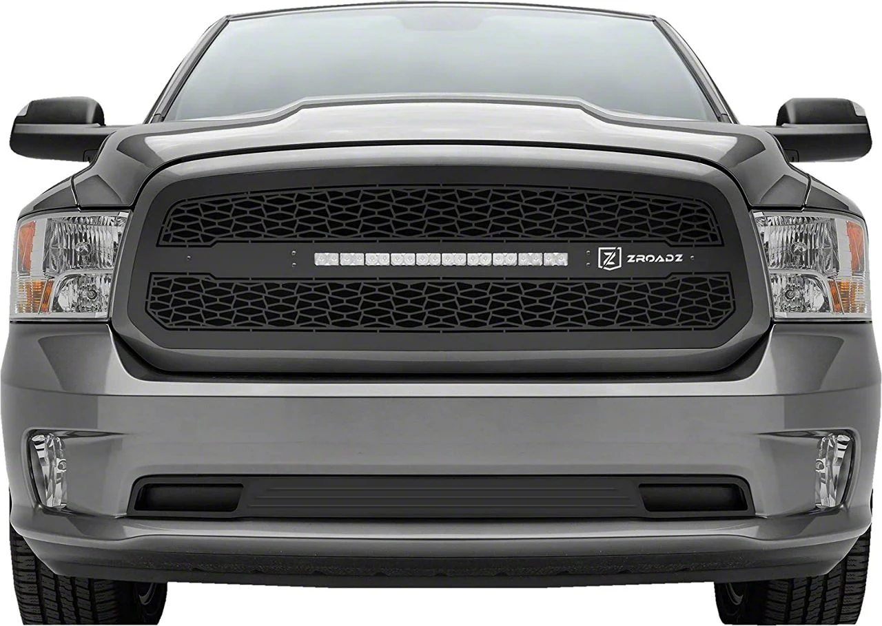ZRoadz Upper Grille Insert with 20-Inch LED Light Bar; Black (13-18 RAM 1500, Excluding Rebel)