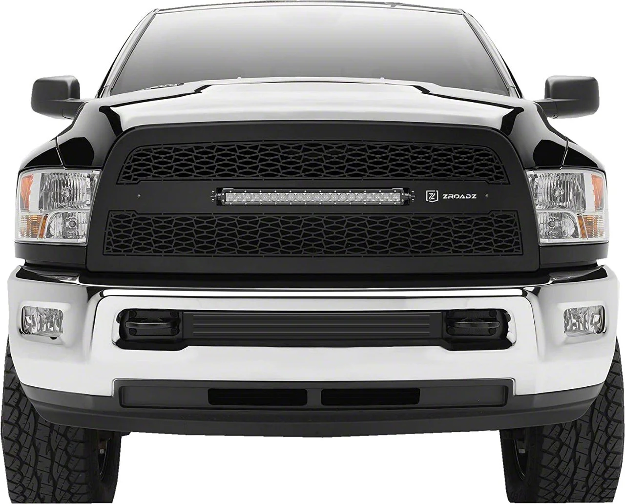 ZRoadz Upper Replacement Grille with 20-Inch LED Light Bar; Black (13-18 RAM 2500, Excluding Power Wagon)