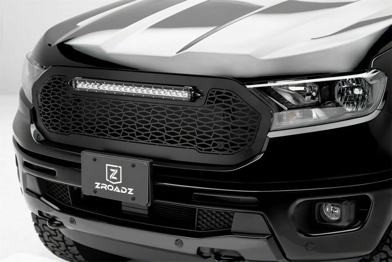 ZRoadz Upper Replacement Grille with 20-Inch LED Light Bar; Black (19-23 Ranger)