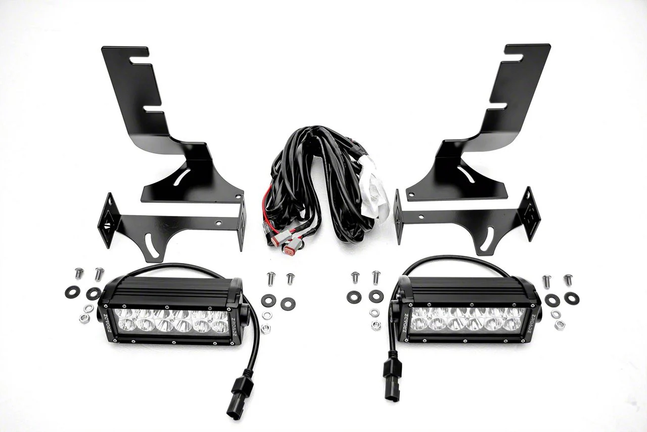 ZRoadz Two 6-Inch LED Light Bars with Rear Bumper Mounting Brackets (19-26 Silverado 1500 w/o Factory Dual Exhaust)